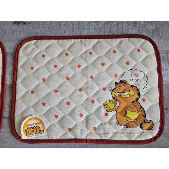 RARE NOS Vintage Garfield Jim Davis 2 Placemats w HANG TAGS 1970s New - Picture 3 of 12